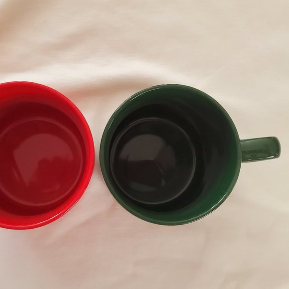 Starbucks Holiday Coffee Cup Set Red w/ Gold Swirl & Green w/ Light Gree… - Picture 8 of 9